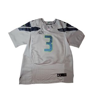 Nike Russell Wilson Seattle Seahawks NFL Superbowl XLVIII Gray Jersey Size 52
